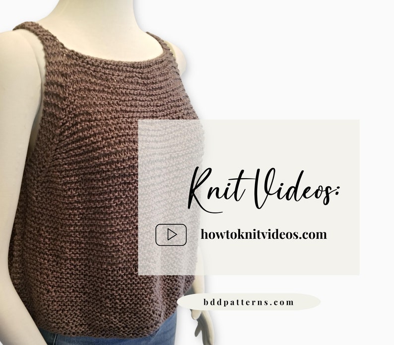 Easy Knitting Pattern Knit Top Pattern Tank Top Beginner Knitting Knit Sweater Sleeveless Top Summer Knitting Instant Download image 7