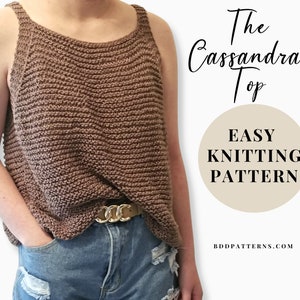 Easy Knitting Pattern Knit Top Pattern Tank Top Beginner Knitting Knit Sweater Sleeveless Top Summer Knitting Instant Download image 1
