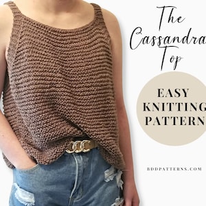 Easy Knitting Pattern | Knit Top Pattern | Tank Top | Beginner Knitting | Knit Sweater | Sleeveless Top | Summer Knitting | Instant Download