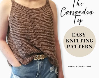 Easy Knitting Pattern | Knit Top Pattern | Tank Top | Beginner Knitting | Knit Sweater | Sleeveless Top | Summer Knitting | Instant Download