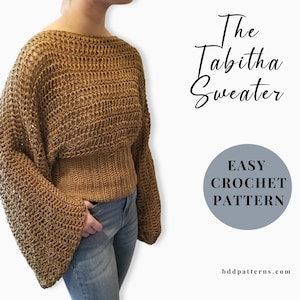 Fall Sweater Crochet Pattern | Crochet Top | Easy Crochet Pattern | Instant Download | The Tabitha Sweater