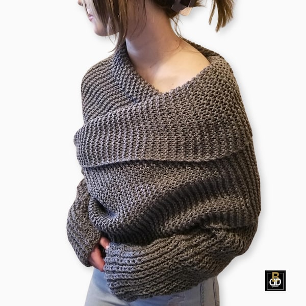 Sweater Scarf Knitting Pattern With Video Tutorial : The Sophie Crossover Shrug Includes Sizes S/M-2/3XL