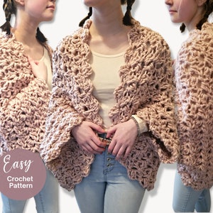 Quick And Easy Crochet Pattern | Crochet Shrug | Cocoon Cardigan | Chunky Crochet | The Priscilla