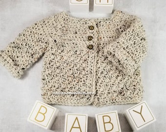 Baby Cardigan Crochet Pattern: Easy Beginner Sweater (PDF Pattern)