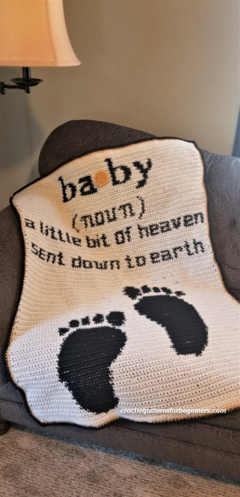 Crochet Pattern Baby Feet Blanket Crochet Pattern Instant Etsy