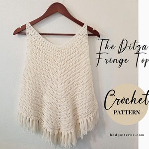 Fransen Häkel Top Muster | Sommerhäkeln | Boho Fransen Top | Tank Top häkeln Muster | Einfache Häkelanleitung | Sofort Download