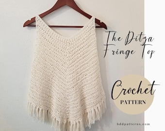 Fringe Crochet Top Pattern | Summer Crochet | Boho Fringe Top | Tank Top Crochet Pattern | Easy Crochet Pattern | Instant Download