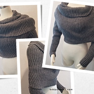 Easy Knitting Pattern Sweater Scarf Knitting Pattern Scarf With Sleeves Crossover Sweater The Sophie PDF Knitting Pattern image 6