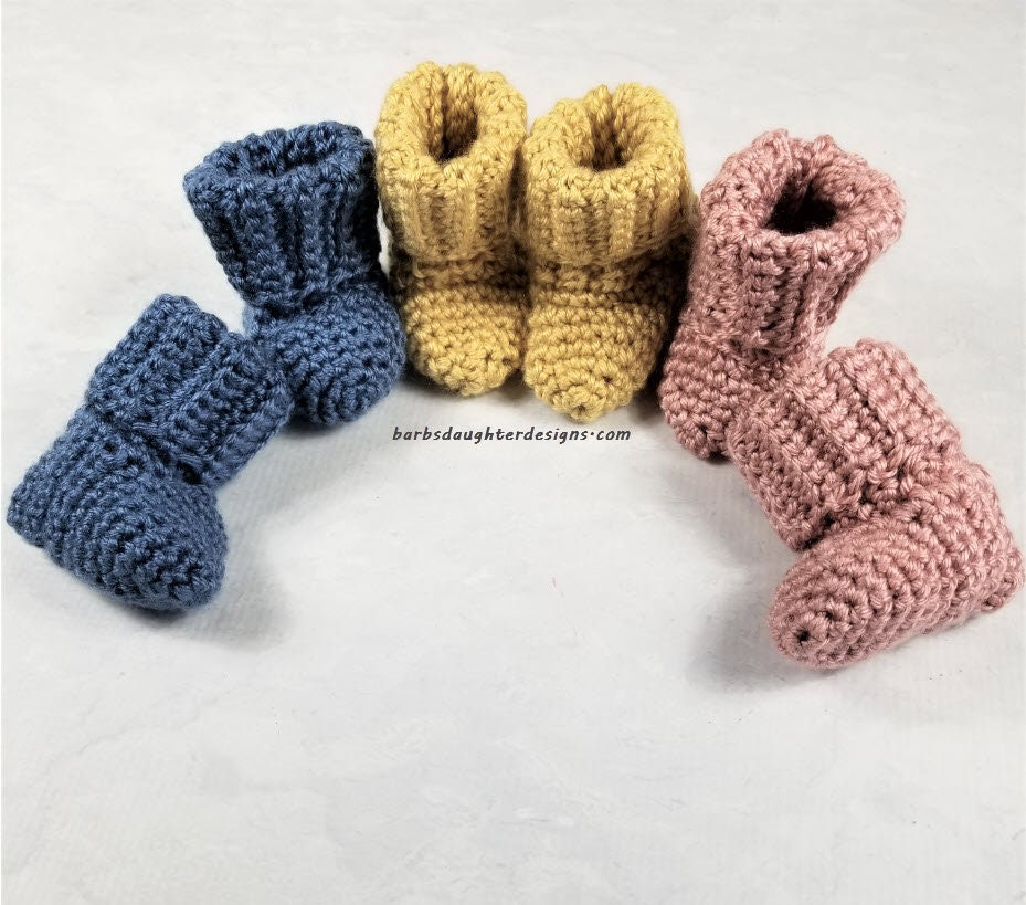 Crochet Pattern Baby Socks the Baby 101 Booties Easy Crochet Etsy