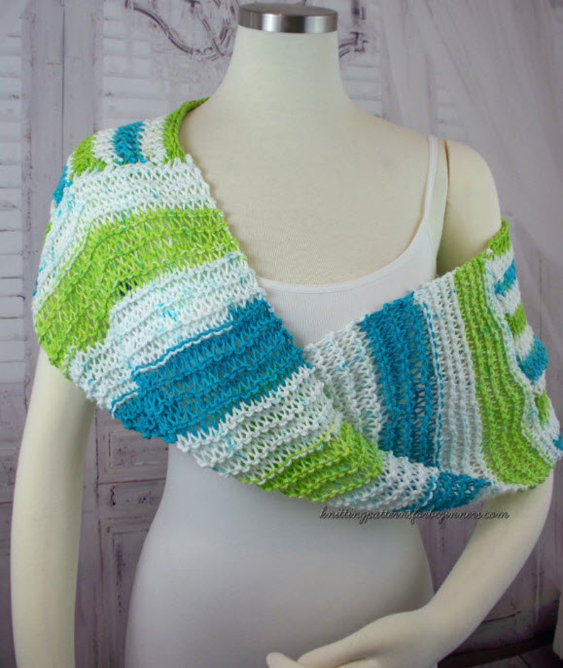 Knitting Pattern Summer Scarf Easy Knitting Pattern Summer Etsy