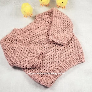 Crochet Pattern Baby Sweater Pullover Unisex Crochet Pattern Sizes 0-24 Months The Kensington image 5