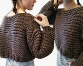 Easy Sweater Knitting Pattern | The Crenshaw Chunky Yarn Pullover