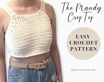 Patrón Crop Top Crochet / Bralette / Descarga Instantánea / Mandy