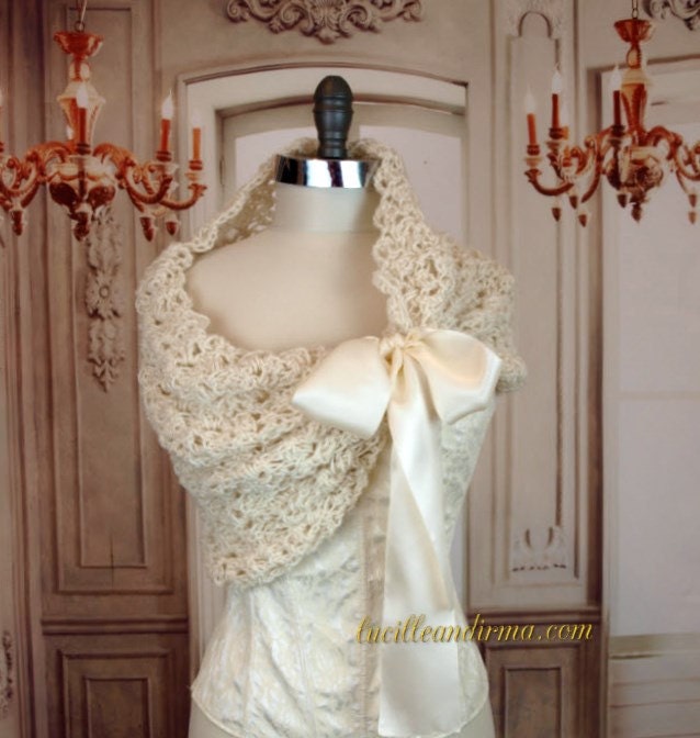 Crochet Pattern Lacey Bridal Shawl Crochet Pattern Instant Download