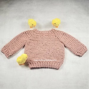 Crochet Pattern Baby Sweater Pullover Unisex Crochet Pattern Sizes 0-24 Months The Kensington image 4