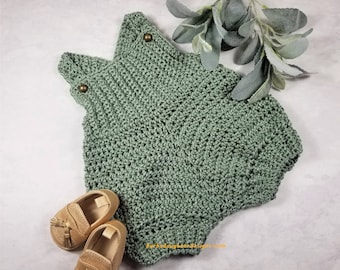 Baby Romper Crochet Pattern: Covington Onesie, Diaper Cover (PDF Pattern)