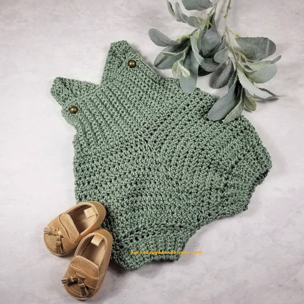 Baby Crochet Pattern | Crochet Romper | Crochet Onesie | Baby Diaper Cover | Baby Bloomers | Baby Gift | Instant Download | PDF Pattern
