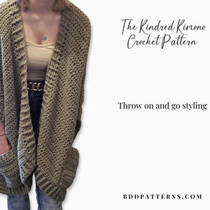 Crochet Pattern | The Kindred Kimono Crochet Pattern | Ruana Crochet Pattern | Sweater Crochet Pattern | Instant Download