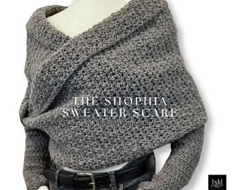 Crochet Pattern Sweater Scarf |Crochet Pattern Crossover Wrap Sweater | Crochet Pattern | The Sophia Instant Download | English PDF Pattern