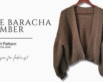Balloon Sleeve Cardigan Crochet Pattern: Modern Oversized Sweater (PDF Pattern)