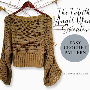 Easy Sweater Crochet Pattern | Instant Download | Tabitha