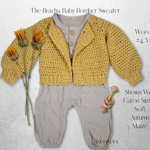 Crochet Patterns Mommy And Me Bomber Sweater Crochet Patterns Sizes S-3XL And 6 Months To 4T The Bracha Bomber image 8