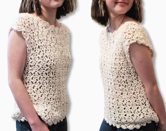 Easy Crochet Pattern | Summer Crochet Pattern | Crochet Lacy Top  | Crochet Tee Pattern | Crochet Top Pattern | The Tilly Tee | PDF Pattern