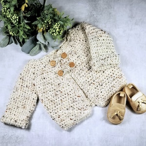 Baby Crochet Pattern | Baby's First Sweater | Easy Crochet Pattern | Baby Cardigan | Beginner Crochet Pattern | Instant Download