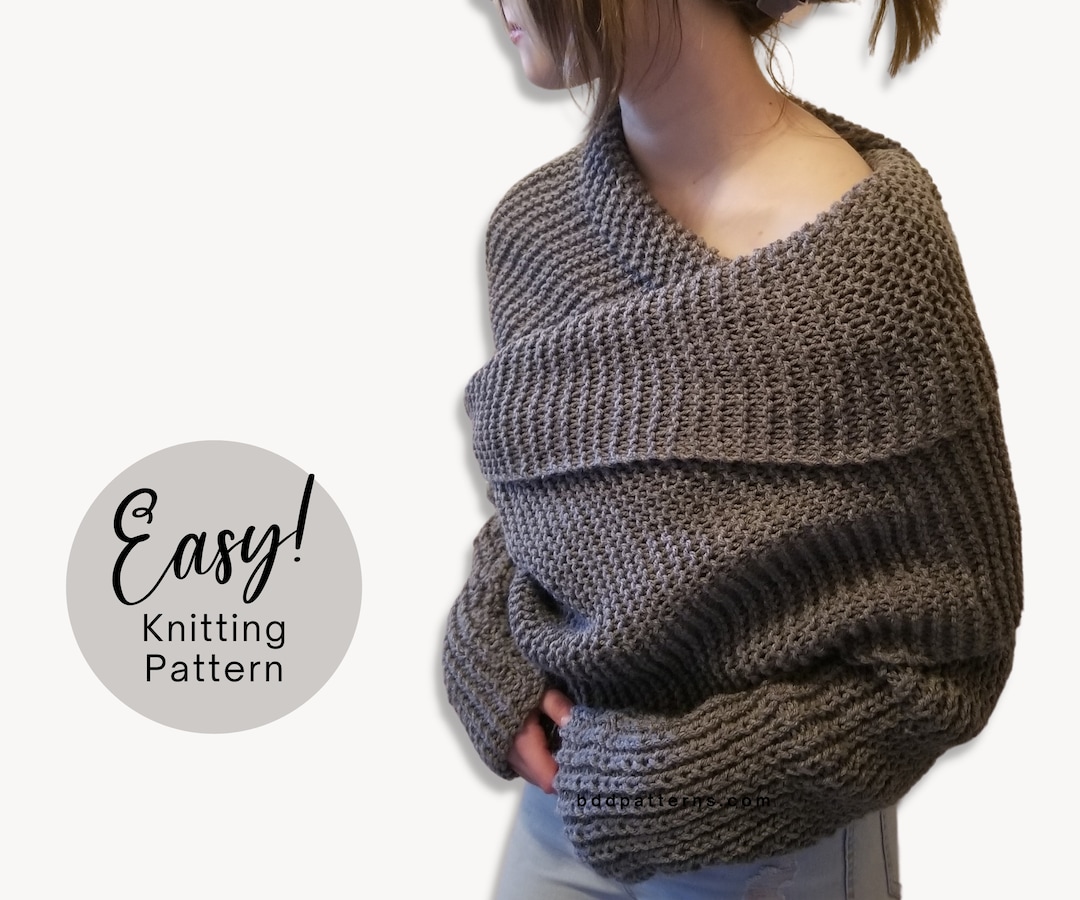 Easy Knitting Pattern Sweater Scarf Knitting Pattern Scarf With Sleeves Crossover Sweater Easy Knitting Pattern Sweater Scarf Knitting Pattern Scarf With Sleeves Crossover Sweater