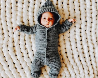 Crochet Hooded Baby Romper Pattern: Tahoe Coverall (PDF Pattern)
