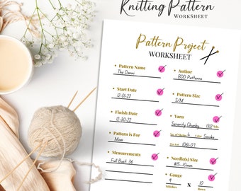 Project Planner | Printable Knitting Project Planner | Knitting Pattern Notes | Knitting Journal | Knitting Project Worksheet | Download