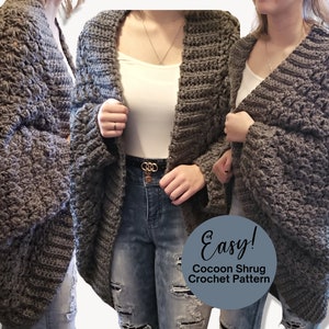 Crochet Cardigan | Crochet Pattern | Instant Download | Beginner Friendly | Cocoon Shrug | Long Cardigan Crochet Pattern | The Danni