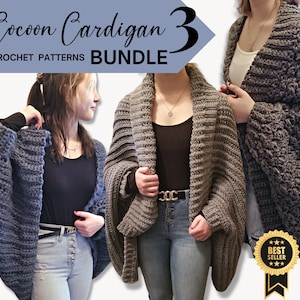 Crochet Patterns Bundle | Cocoon Shrug Crochet Patterns | Crochet Cardigan | Cocoon Cardigan | Easy Crochet | Instant Download