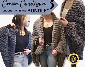 Crochet Patterns Bundle | Cocoon Shrug Crochet Patterns | Crochet Cardigan | Cocoon Cardigan | Easy Crochet | Instant Download
