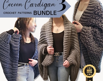 Cocoon Cardigan Häkelanleitungen-Bundle: Easy Shrug (Instant Download)