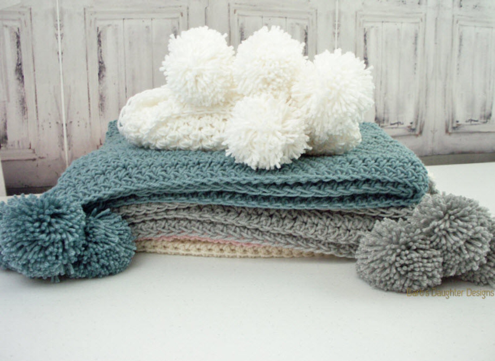 Pom Pom Baby Blanket Crochet Pattern Crochet Baby Blanket Etsy