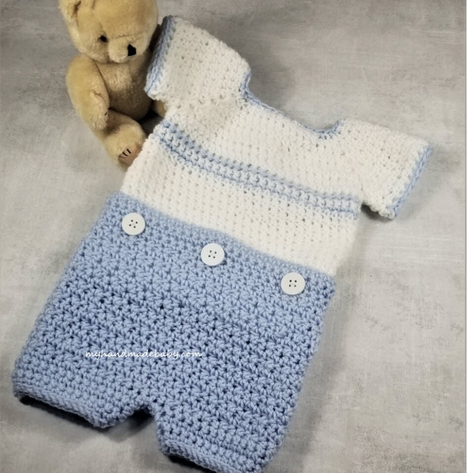 Crochet Pattern Baby Boy Romper 2 Piece Bobby Suit Crochet - Etsy