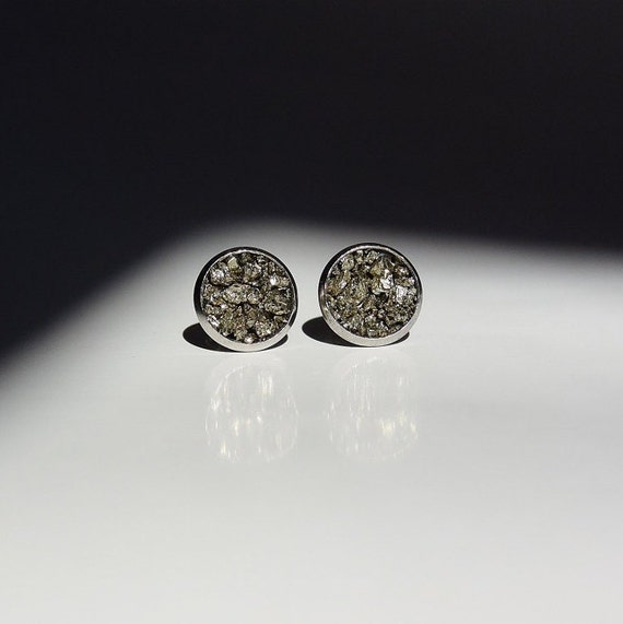 Raw Pyrite Studs Raw Pyrite Studs