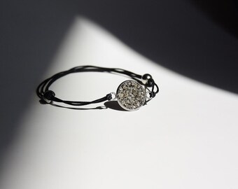 Bracelet with Raw Pyrite, Raw Pyrite Bracelet, Bracelet with Stones, gift for girlfriend, gift for loved one
