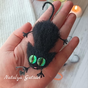 Schema per spilla amigurumi a forma di gatto (PDF), tutorial per spilla a forma di animale fatta a mano