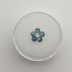 Parti Sapphire 5 piece Selection ~3 mm round cabochon, .85 carat, Accent Size, Jewelry Supply, Wire Wrapping
