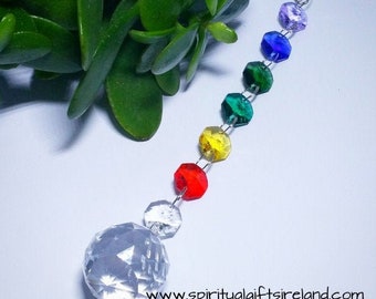 Chakra Suncatcher - Hanging Crystal Suncatchers, Rainbow Window Ornament, Housewarming, New Home, Birthday, Holistic, Spiritual Chakra Gifts