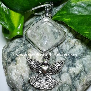 Clear Quartz Necklace - Guardian Angel Pendant, Unique One Of A Kind,925 Sterling Silver Chain, Handmade, Angel Jewelry Gifts, Womens, Girls