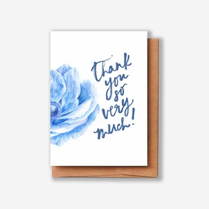 Muchas gracias Tarjeta de felicitación / Caligrafía de dibujo floral