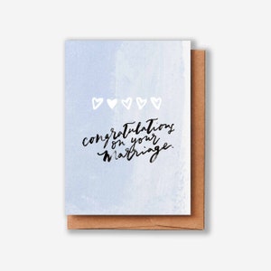 Félicitations pour votre carte de vœux de mariage | Peinture abstraite Calligraphie
