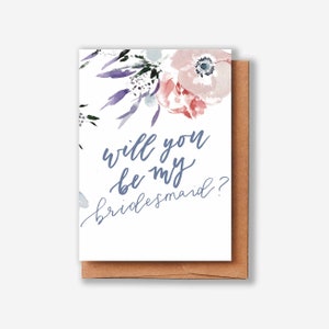 Serez-vous ma carte de vœux de demoiselle d'| Calligraphie florale de peinture