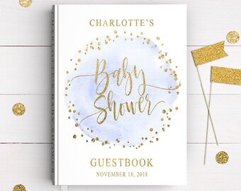 Items Similar To Baby Shower Guest Book Peach And Gold Baby - 