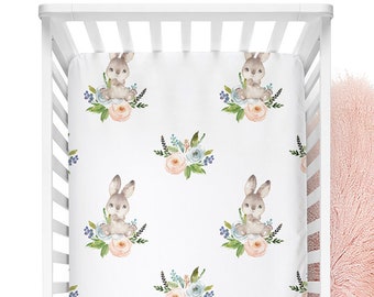 Baby Shower Gift Nursery Bedding, Baby Girl Bedding Baby bedding Bunny Crib Sheet Crib bedding