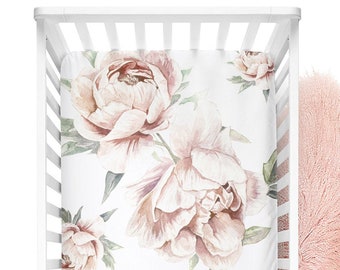 black floral crib sheet