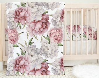 peony crib sheet